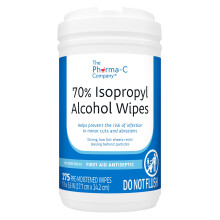 Toallitas de Alcohol Isopropílico 70% Pharma-C [175 toallitas] - Toallitas IPA grandes y duraderas.