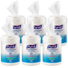 PURELL Hand Sanitizing Wipes Alcohol Formula, Fragrance Free, 175 Count Hand Sanitizing Wipes Canisters (Pack of 6) - 9031-06,White