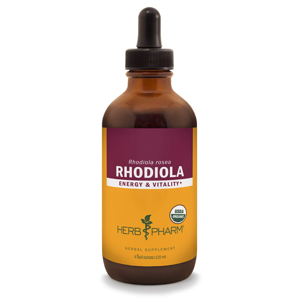 Herb Pharm Certified Organic Rhodiola Root Extract For Energy, Endurance And Stamina, Organic Cane Alcohol, 4 Ounce