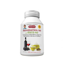 ANDREW LESSMAN Resveratrol-100 EGCG 100mg - 60 Capsules - Twee Natuurlijke Antioxidanten, Zonder Alcohol of Cafeïne.