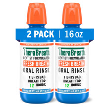 TheraBreath Bain de Bouche Fraîcheur, Saveur Menthe Glaciale, Sans Alcool, 16 Fl Oz (Pack de 2)