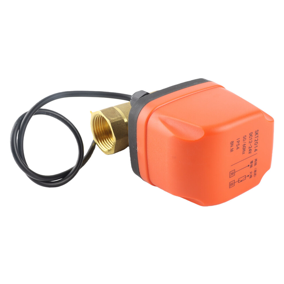 2 Wire Motorised Ball Valve Dc12/24V Brass Dn25 Blue/Yellow