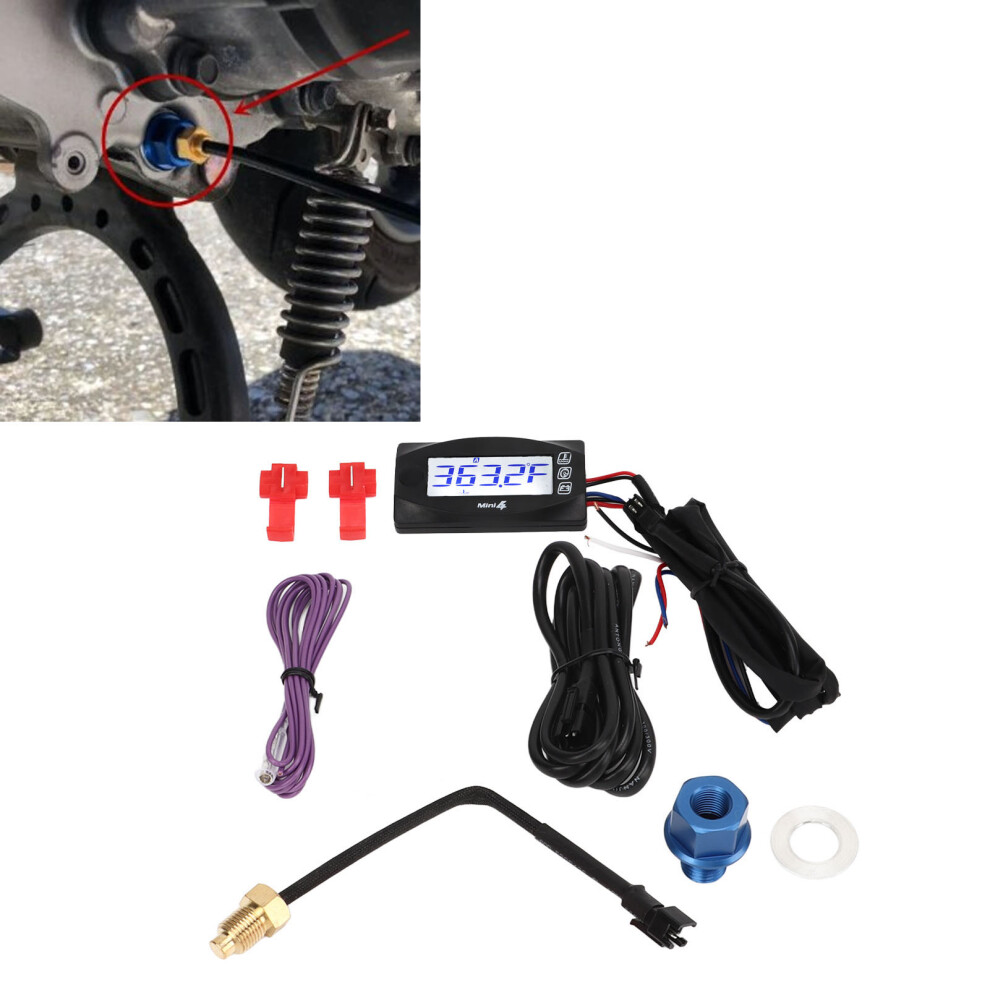 Motorcycle Lcd Oil Temp Voltage Speed Gauge Blue 7444352930432