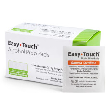 EasyTouch Gamma-Gesteriliseerde Alcohol Prep Pads, Doos van 100