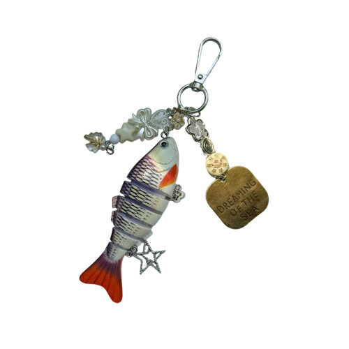 Innovative Bionic Fishing Baits Keychain with-pattern E1