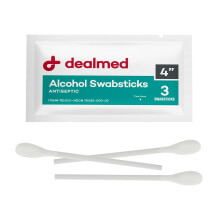Dealmed 4" Alkoholtupfer, einzeln verpackt, ideal für Erste-Hilfe-Sets, 3 Tupfer/Pkg, 25 Pkgs/Box (Packung mit 1)