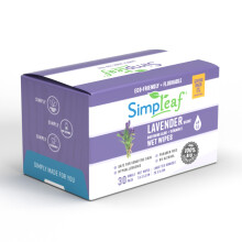 Simpleaf Salviette Lavanda Flushable Monopack | Eco-Friendly, Senza Parabeni e Alcol | Ipoallergeniche
