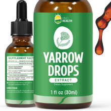 Schafgarbe Tinktur, Bio Schafgarbenextrakt Flüssigkeit, 98% Aufnahme, Vegan, Glutenfrei, Nicht-GVO, Alkoholfrei - 1 Fl Oz