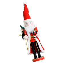 Wooden Santa Clause Sculpture Ornament With Gift Bag For