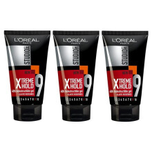 3 x L'Oreal Studio Line Xtreme Hold 48H Indestructible Gel 150ml