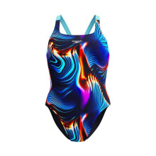 Speedo Womens/Ladies Club Abstract Leaderback One Piece Swimsuit