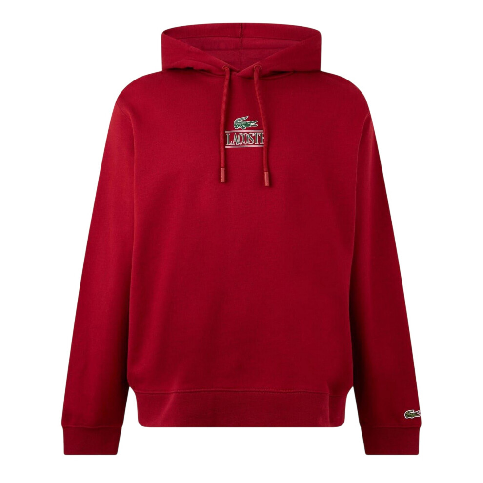 Lacoste (S, ) Mens Logo Hoodie Orange