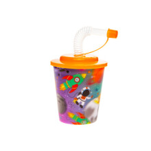 (1 Cup) Space - Drinking Cup Tumbler With Straw