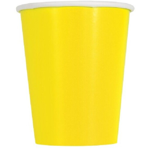 Neon Yellow Paper Cups (Pack of 8)