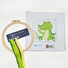 (Crocodile, No tension) Cartoon little bee cross stitch children's needlework practice bag handmade diy creative hanging picture