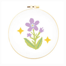 (Cute little purple flower, No tension) Cartoon little bee cross stitch children's needlework practice bag handmade diy creative hanging picture