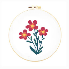 (Cute little red flower, No tension) Cartoon little bee cross stitch children's needlework practice bag handmade diy creative hanging picture