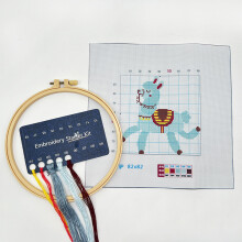 (Alpaca, No tension) Cartoon little bee cross stitch children's needlework practice bag handmade diy creative hanging picture