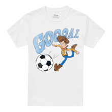 (S, White) Toy Story Unisex Adult Goal Woody T-Shirt