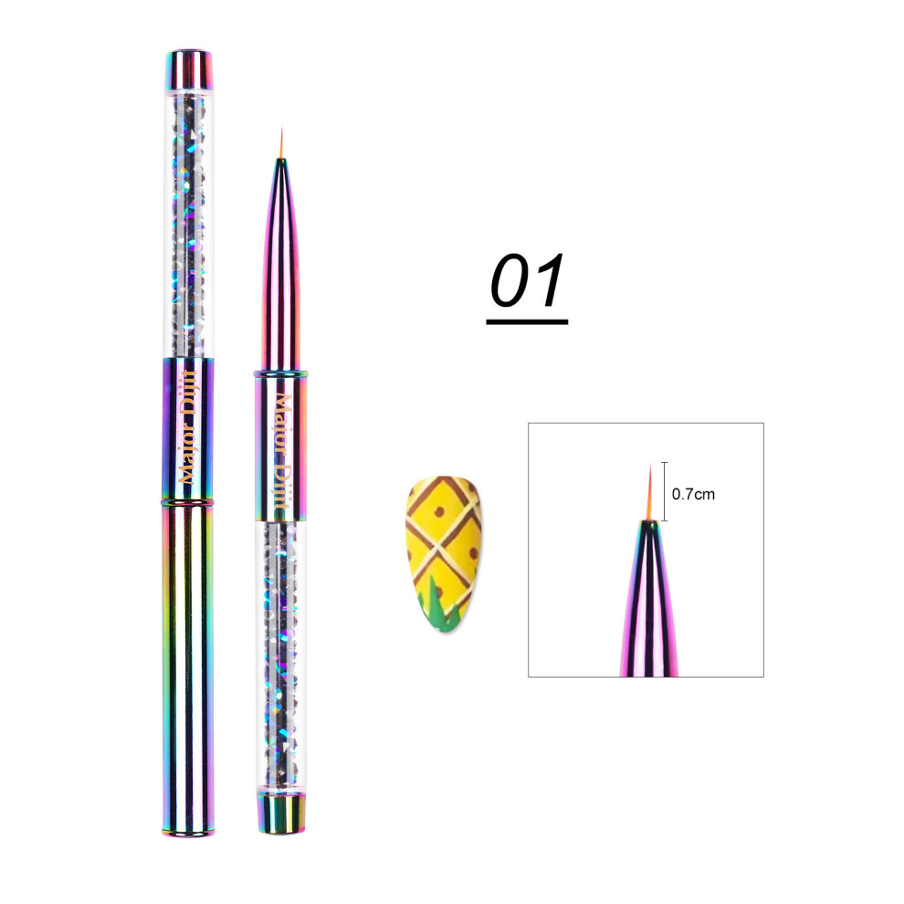 (BEST184-01) Color-plated manicure color light therapy pen pull line dot drill pen painting pen round head gradient dot drill wax head