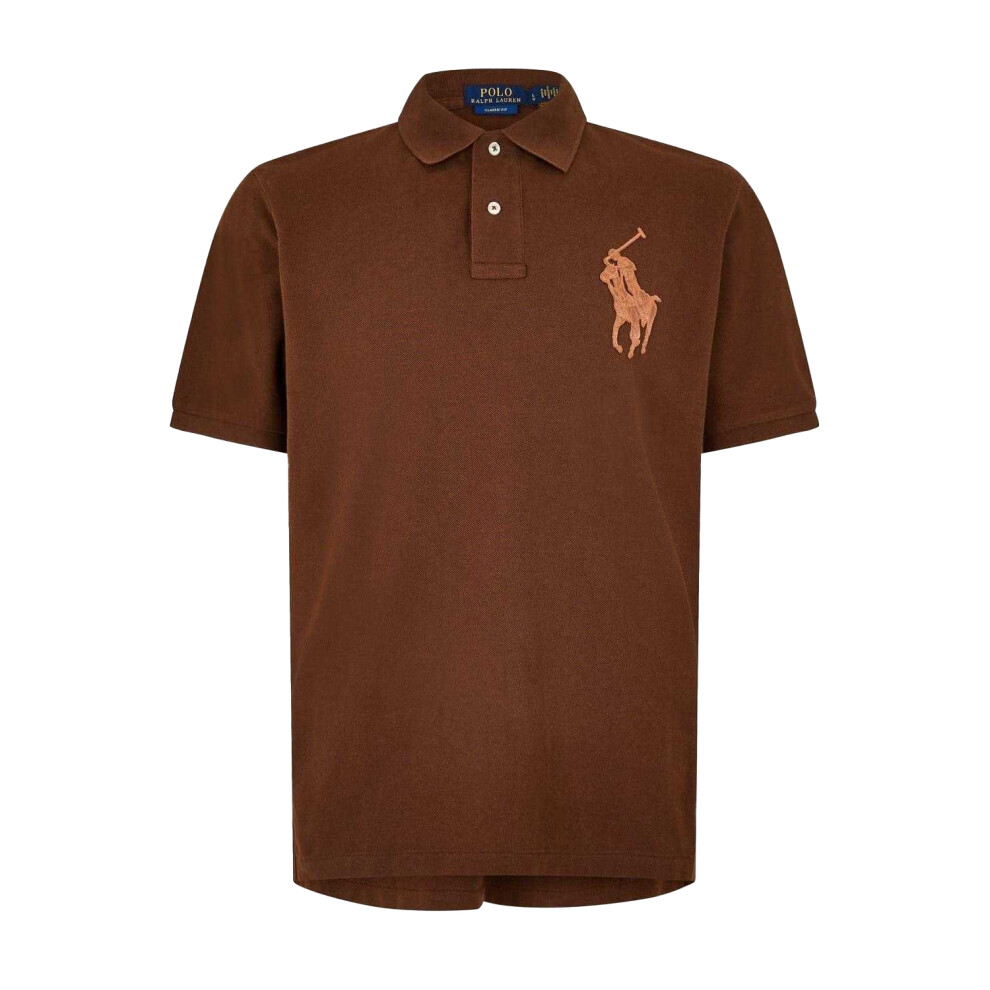 Ralph Lauren (S, Chocolate ) Mens Embroidered Logo Polo Shirt Brown