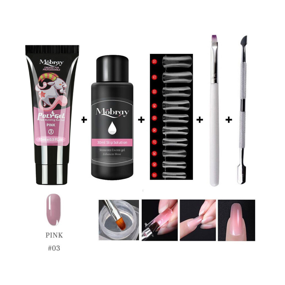 (3#) Poly gel manicure quick-drying phototherapy gel multi-color extension gel 15ml set