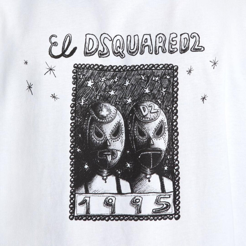 Dsquared2 (3Xl, ) Mens Cartoon T-Shirt White