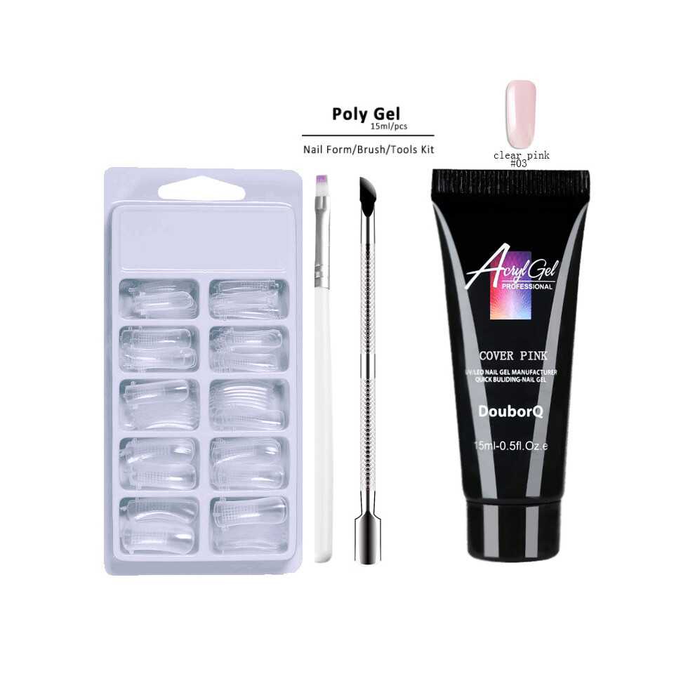 (03) Poly gel manicure quick-drying phototherapy gel multi-color extension gel 15ml set stickers