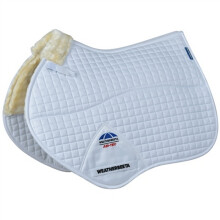 (Full, White/Natural) Weatherbeeta Prime Air-Tec Comfy Fleece Horse Jumping Saddlepad