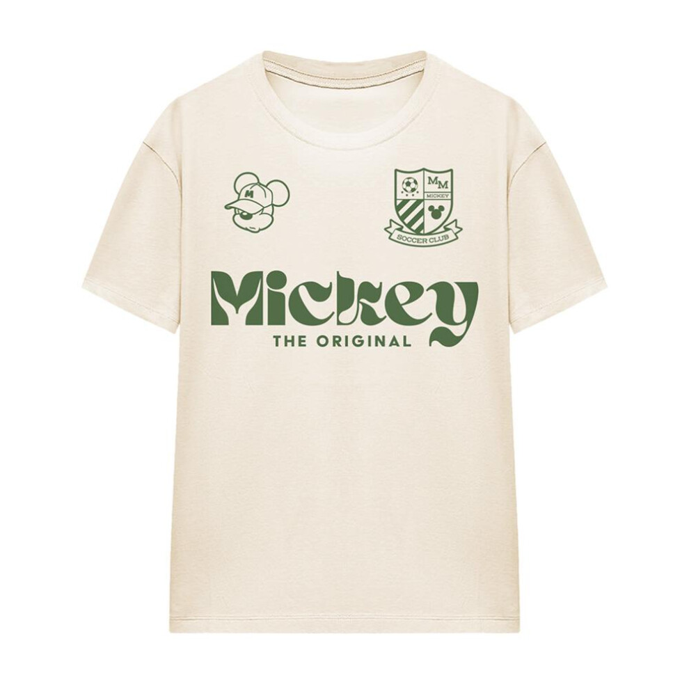 Disney (Xxl, Natural) Womens/Ladies Football Usa Mickey Mouse T-Shirt