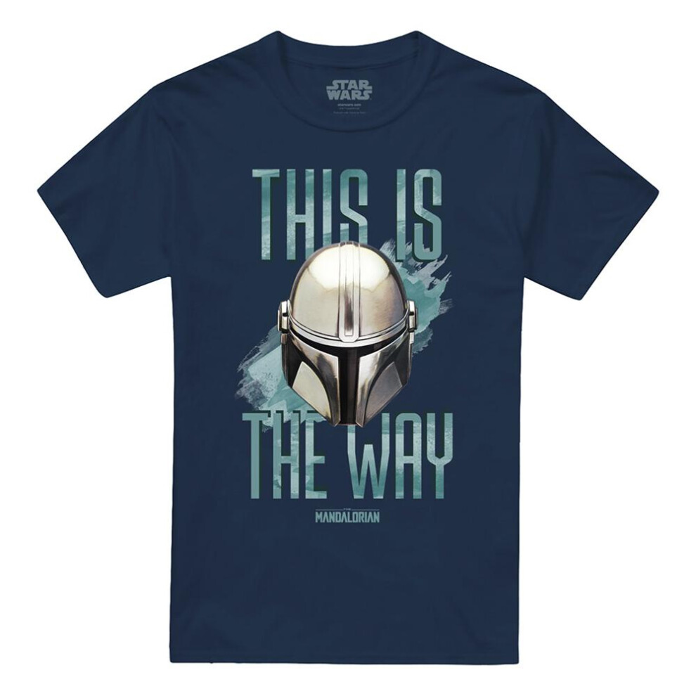 Star Wars (Xl, Navy) Unisex Adult This Is The Way Ringspun Cotton T-Shirt Blue,Multicoloured