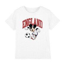 (5-6 Years, White) Disney Childrens/Kids England Mickey Mouse Football T-Shirt
