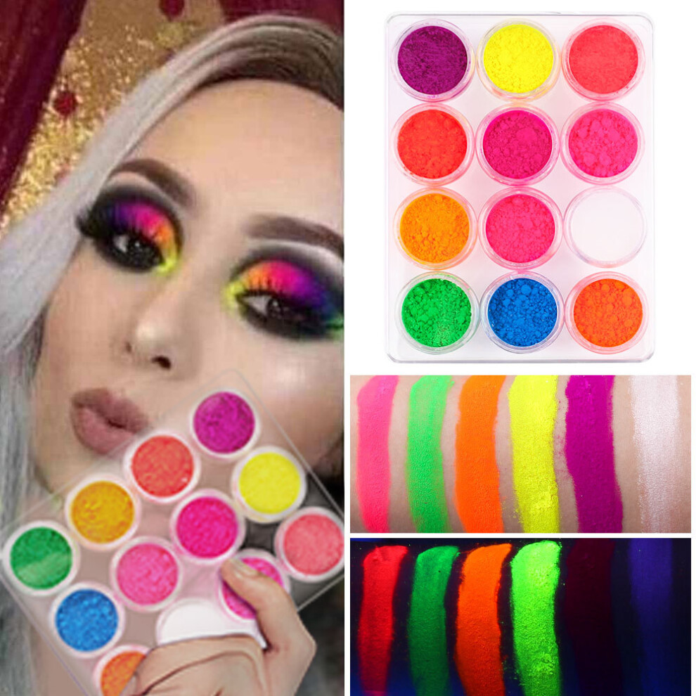 12-color fluorescent powder popular luminous powder super bright phosphorescent powder nail decoration