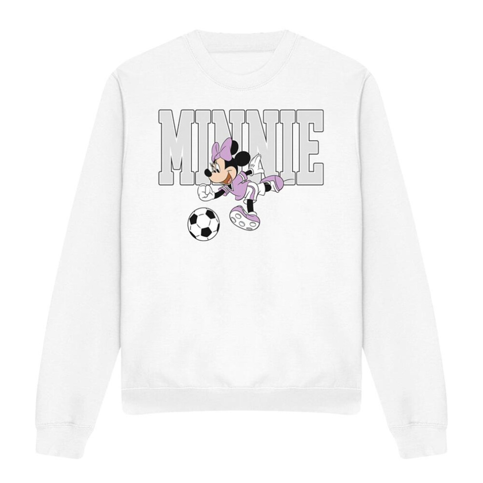 Disney (Xxl, White) Unisex Adult Football Kick Minnie Mouse Sweatshirt