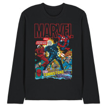 (XL, Black) Marvel Unisex Adult Retro Tombstone & Hammerhead Cover Long-Sleeved T-Shirt
