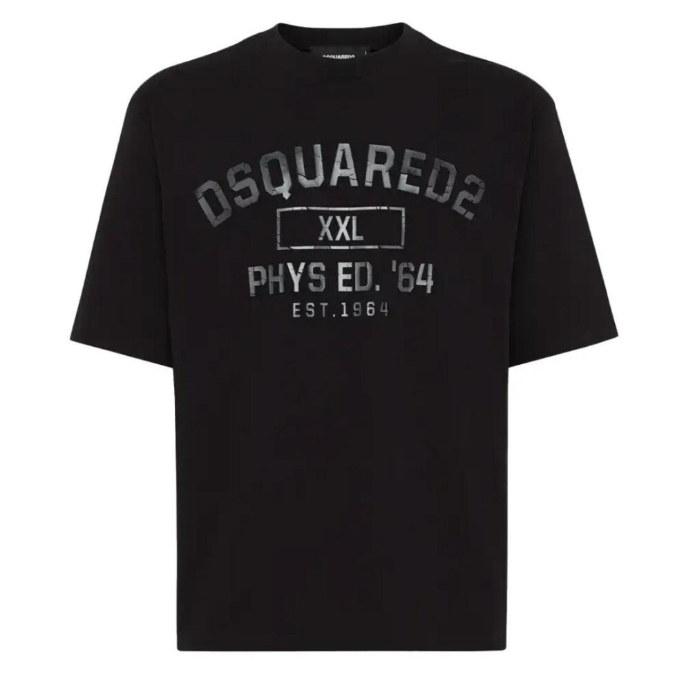 Dsquared2 (L, Black) Mens Phys Ed Military Logo T-Shirt