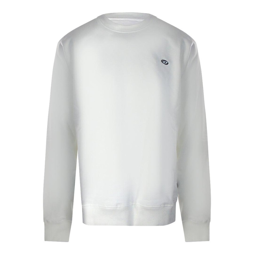 Diesel (Xl, White) Mens Logo Sweatshirt