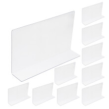 10Stk Nagelfreie Weiße Pet Regaltrenner L-Form Für Schrank Und Regal