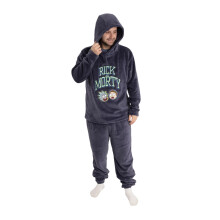 (XXL, Grey) Rick And Morty Mens Character Long-Sleeved Long Pyjama Set
