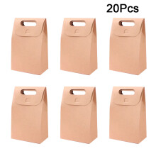 20Stk Papiertüten Faltbox Gebäckhalter Kraftpapier