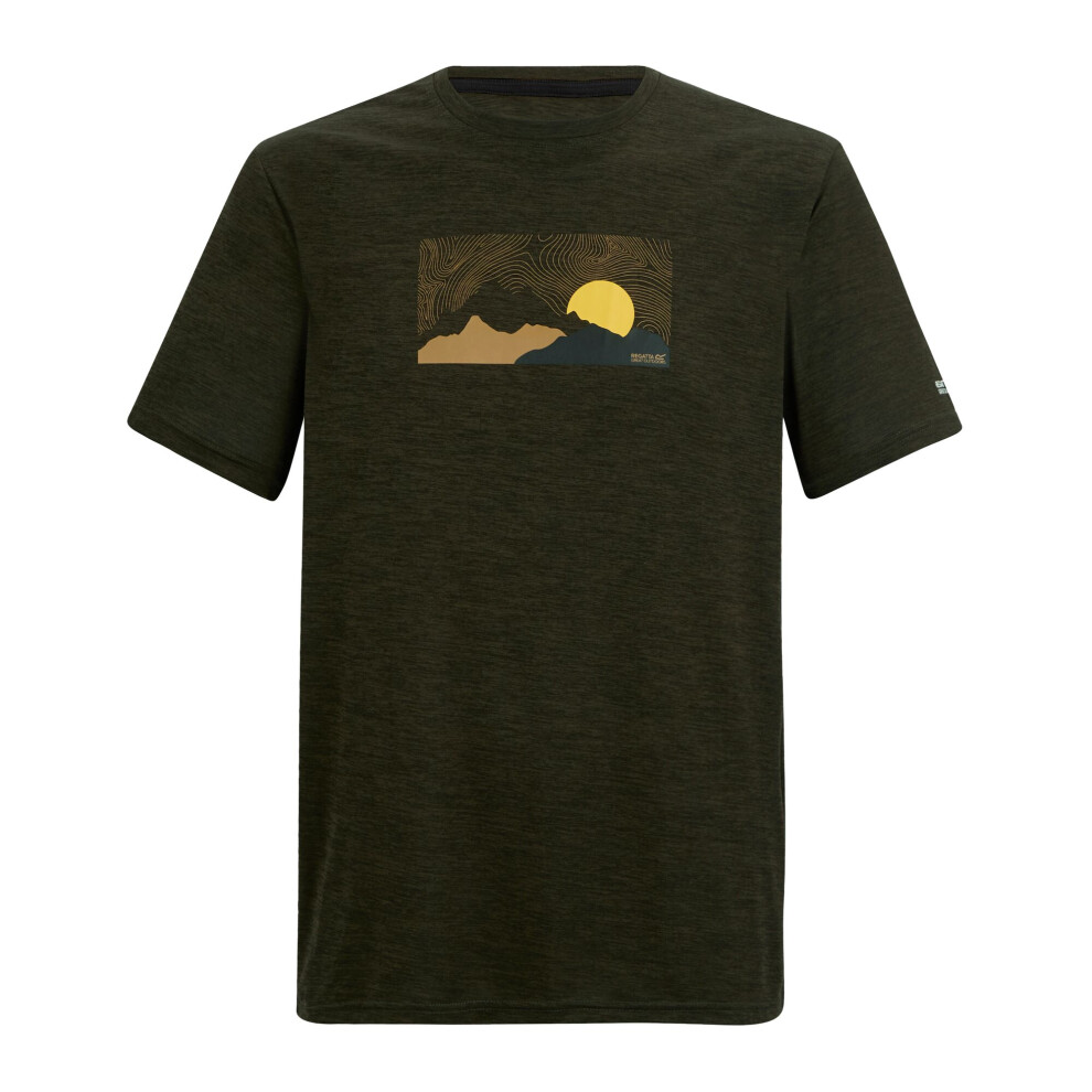 Regatta (M, Dark Khaki Marl) Mens Fingal Landscape T-Shirt Multicoloured