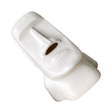 1Stk Moai Statue Design Napkin Case Resin Weiß