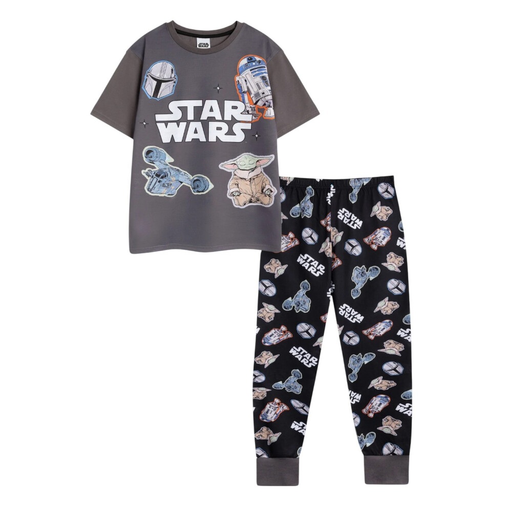 Star Wars (5-6 Years, Grey/Black) Childrens/Kids Characters Short-Sleeved Long Pyjama Set Black