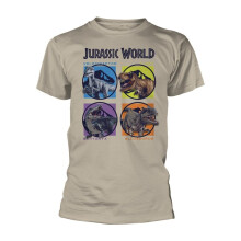 (L, Natural) Jurassic World Unisex Adult Dinosaurs T-Shirt