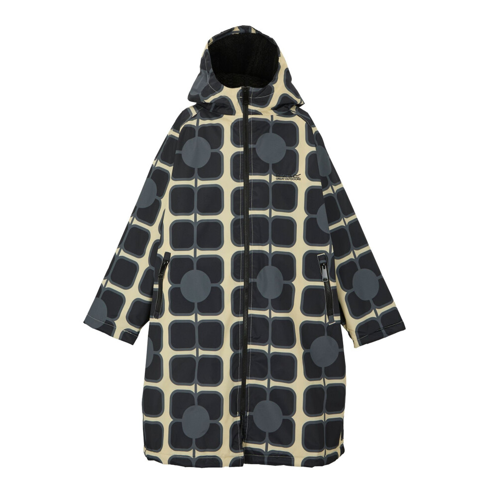 Regatta (5-9 Years, Monochrome) Girls Orla Kiely Poppy Changing Robe Multicoloured