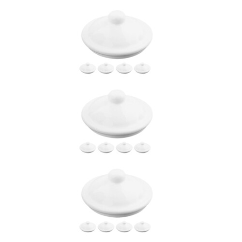 15Pcs Enamel Mug Lids White Round Covers for Cups 2