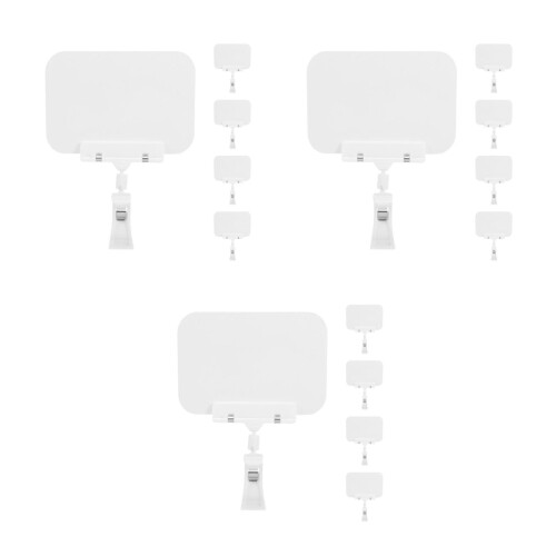 15Pièces Clips Ardoise Plastique Blancs Réutilisables Pour Produits 1