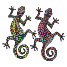 2Stk Eisengeschöpf Wanddeko Gecko Für Garten