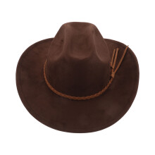 Damen Wildleder Fedora Hut Großzügige Krempe Westernstil