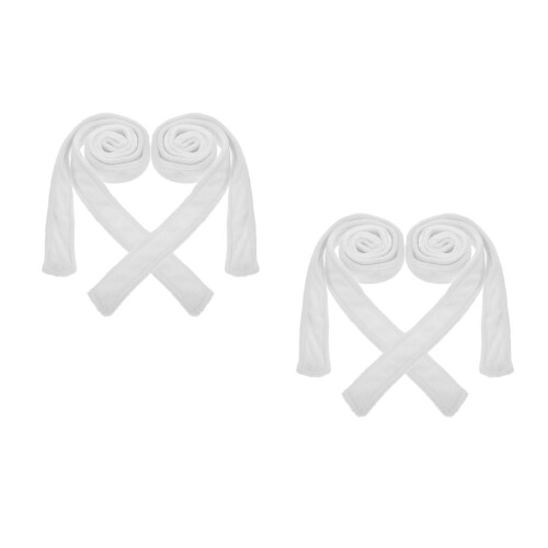 4Pcs Versatile Soft Flannel Robe Belt White Replacement Hotel Strap